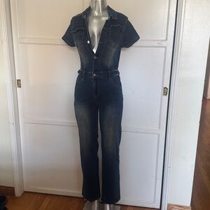 Fashion Nova Blue Denim jumpsuit xs